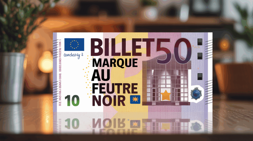 illustration billet marque au feutre noir europeen