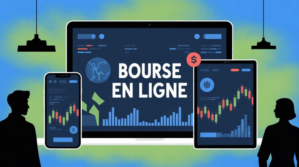 Bourse en ligne sur ecran securite et portfolios