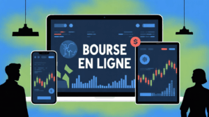 Bourse en ligne sur ecran securite et portfolios