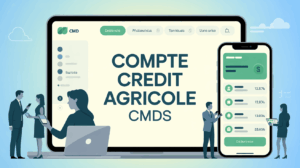Interface compte Credit Agricole CMDs sur ordinateur et mobile