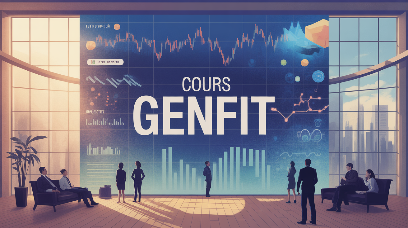 Graphique dynamique et molécules stylisées avec le texte cours Genfit