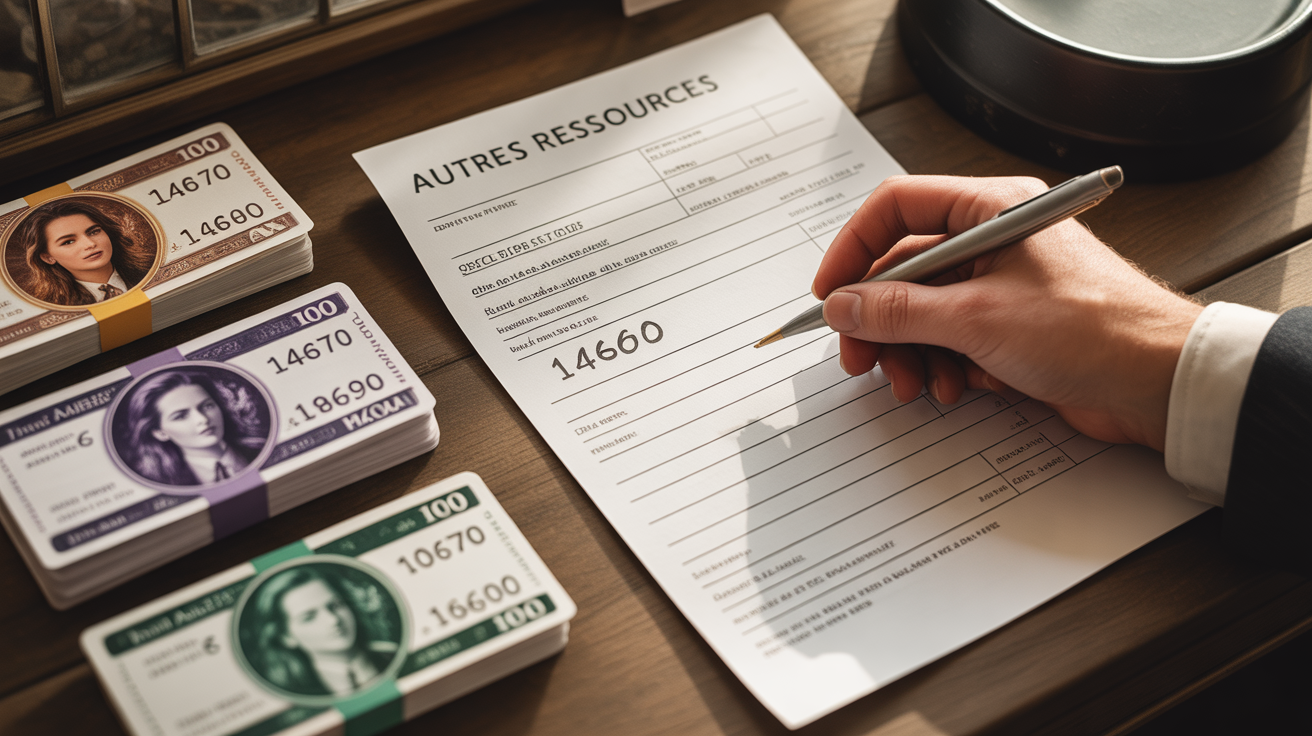 Feuille déclaration CAF autres ressources gains de jeux