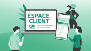 Interface espace client Credit Agricole Nord de France sur appareils