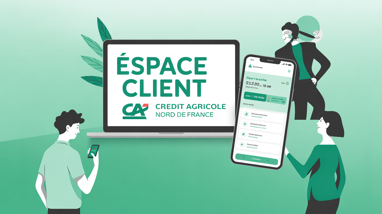 Interface espace client Credit Agricole Nord de France sur appareils