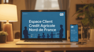 espace client credit agricole nord de france sur ordinateur et mobile
