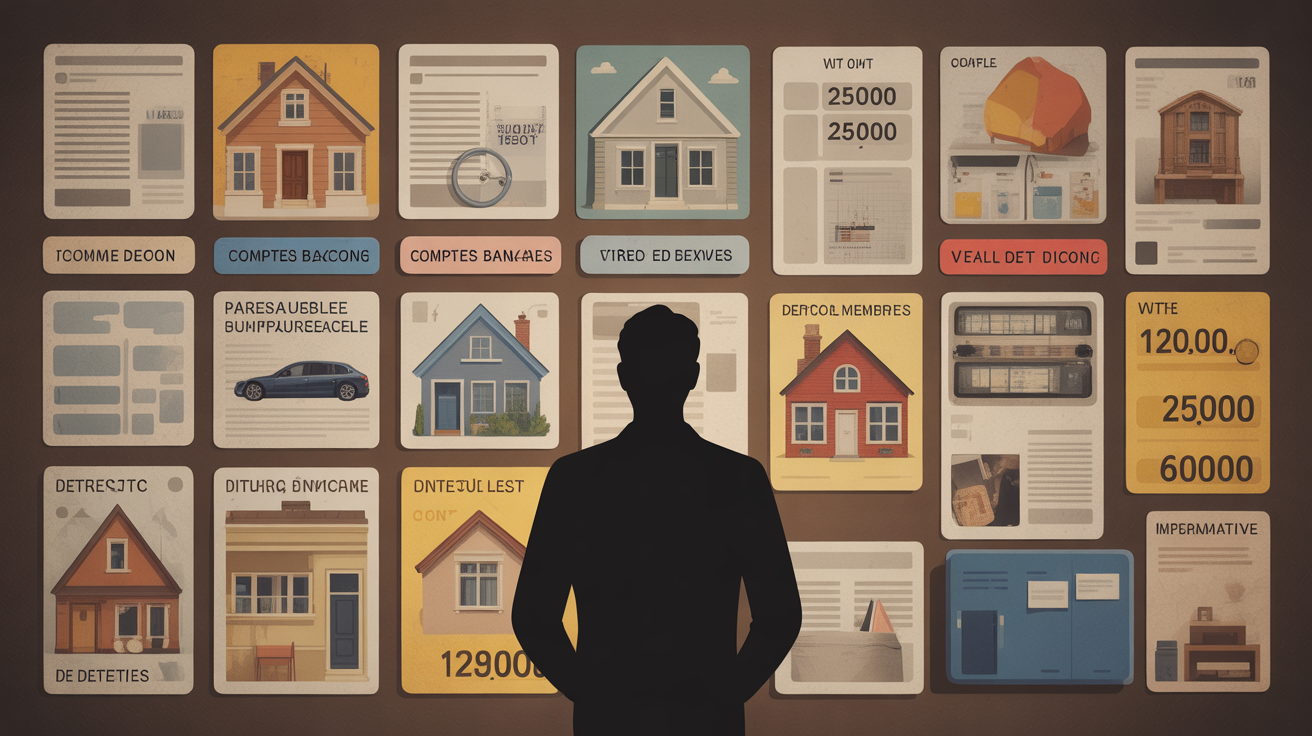 Tableau fiche patrimoniale exemples actifs dettes