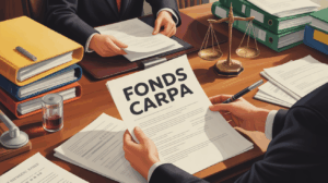 bureau avocat avec dossiers fonds carpa