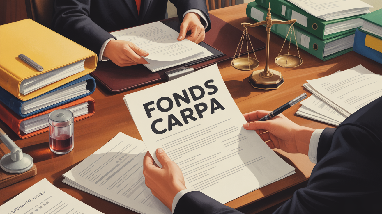 bureau avocat avec dossiers fonds carpa
