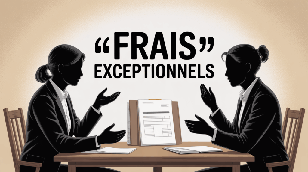 Illustration frais exceptionnels parents debat dossier facture