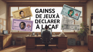 Bureau administratif, ordinateur, gains de jeux à déclarer à la CAF
