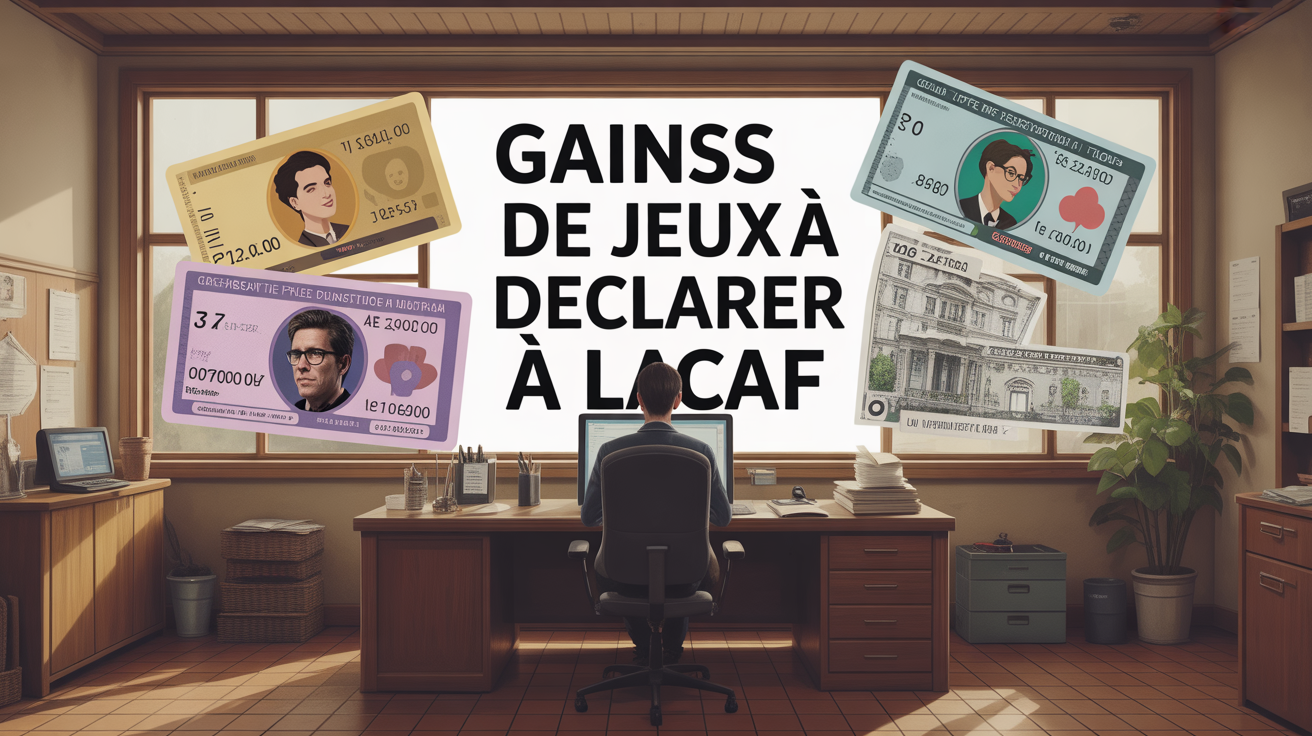 Bureau administratif, ordinateur, gains de jeux à déclarer à la CAF