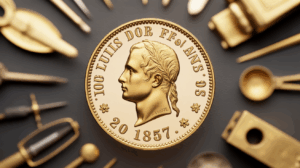 Louis d'Or Napoleon 20 Francs 1857 sur table d'expertise