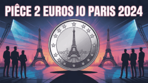 piece 2 euros jo paris 2024 collection tour eiffel illustration