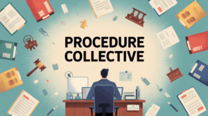 Procédure collective entreprise illustration tempête administrative