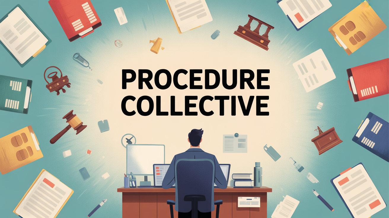 Procédure collective entreprise illustration tempête administrative