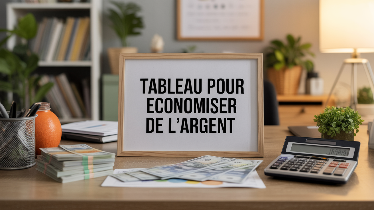 tableau pour economiser de l argent visuel motivant sur bureau
