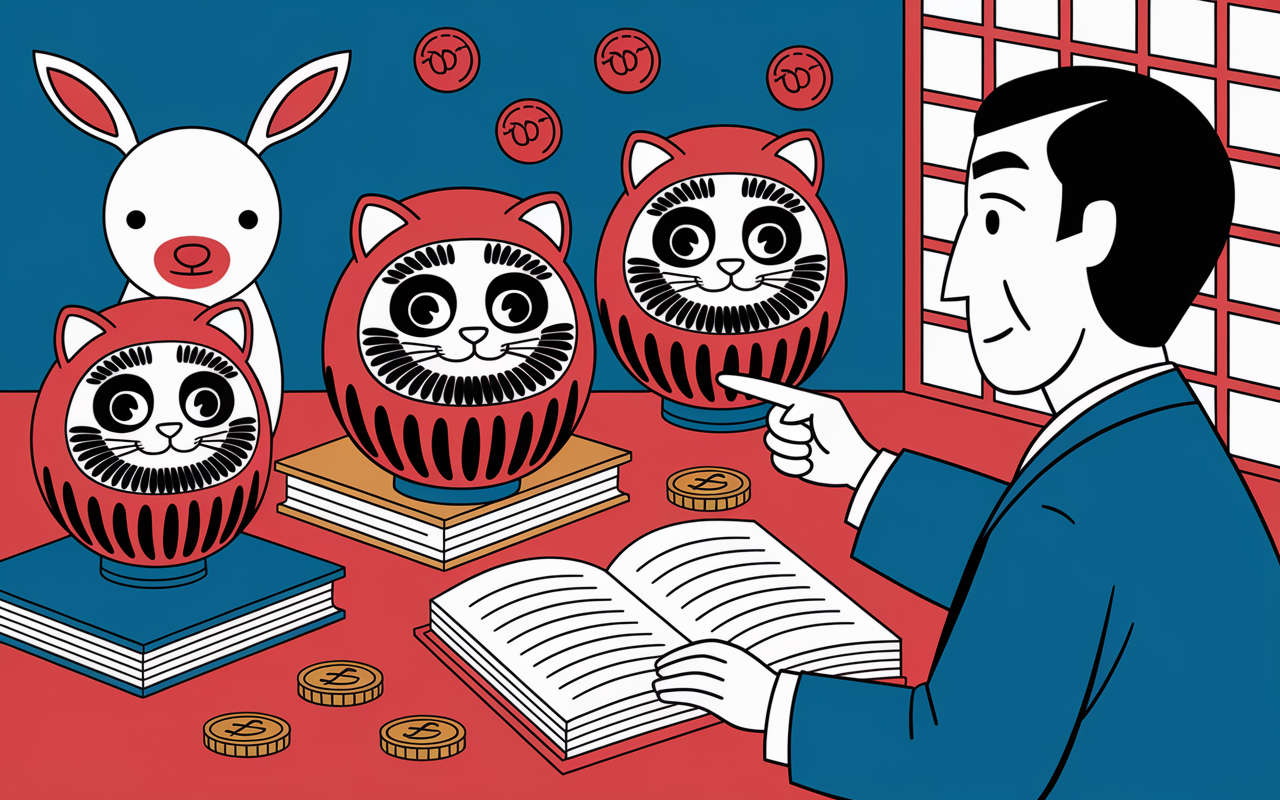 Table tirelires japonaises hibou chat daruma SEO