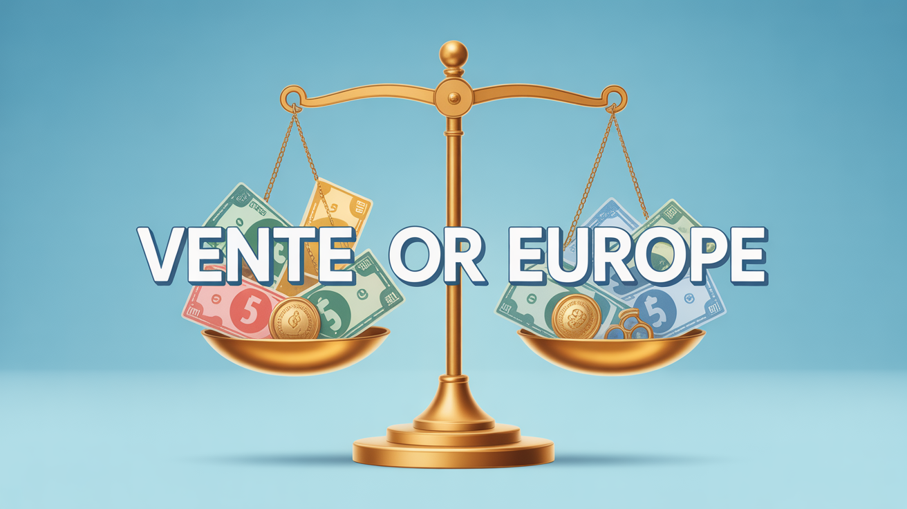 vente or europe illustration balance billets et bijoux