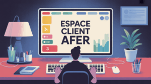 Illustration espace client AFER sécurisé sur ordinateur