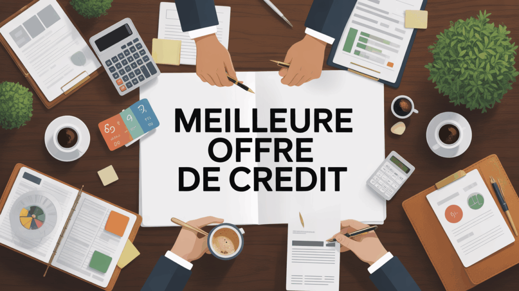 bureau stylisé meilleure offre de crédit documents financiers