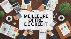 bureau stylisé meilleure offre de crédit documents financiers