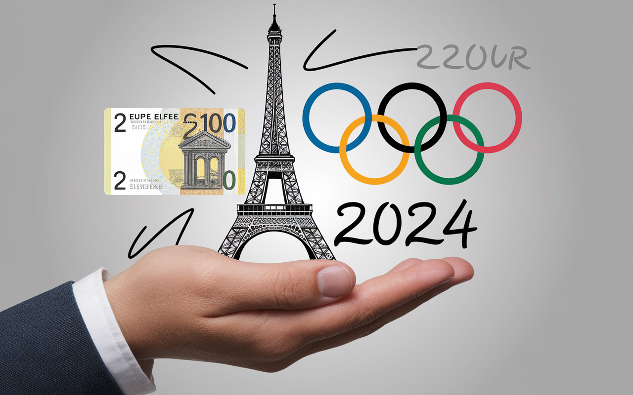 main tenant piece 2 euros JO 2024