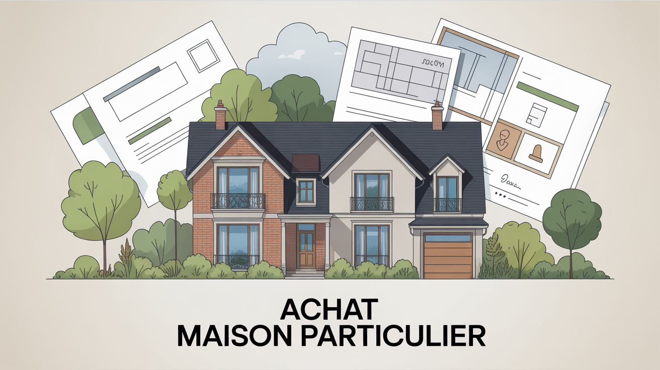 visuel achat maison particulier entre particuliers avec documents et plans