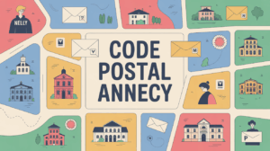 Carte stylisée des codes postaux Annecy quartiers
