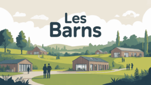 Vue panoramique des barns contemporains domaine nature