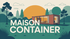 maison container moderne illustration sur terrain vert