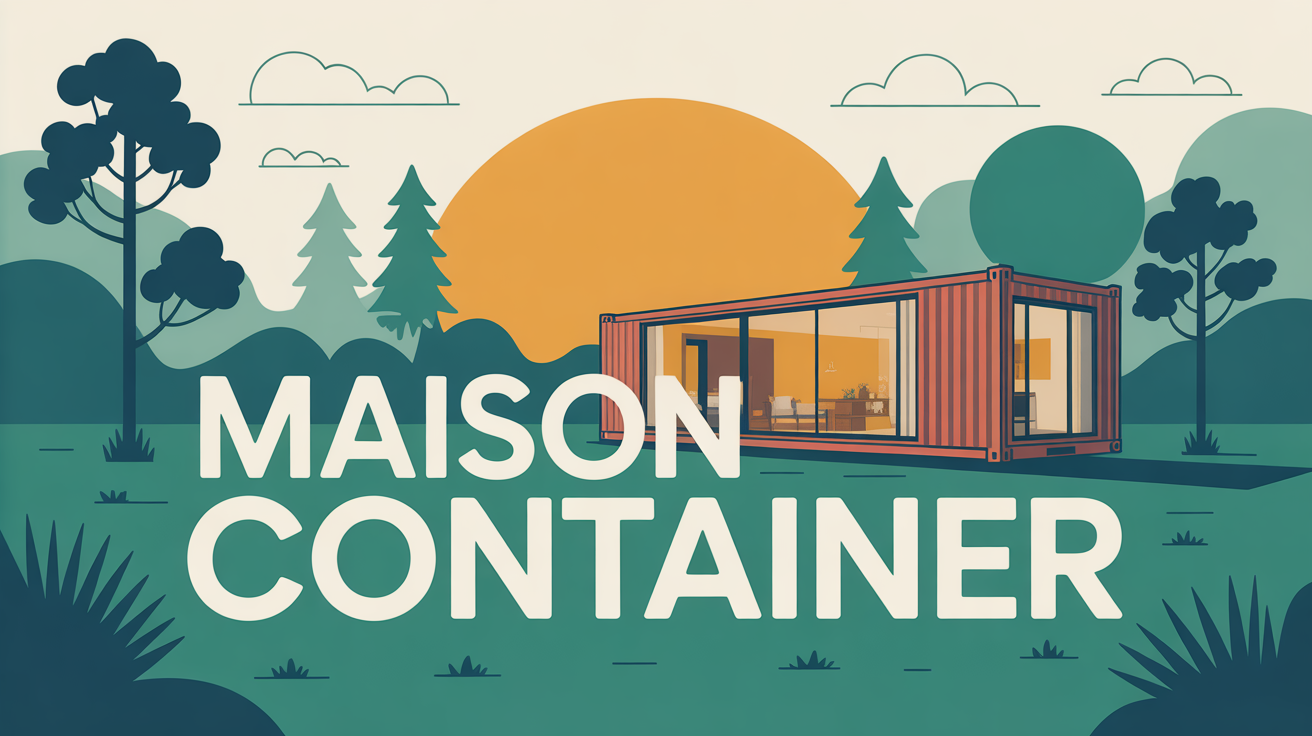 maison container moderne illustration sur terrain vert