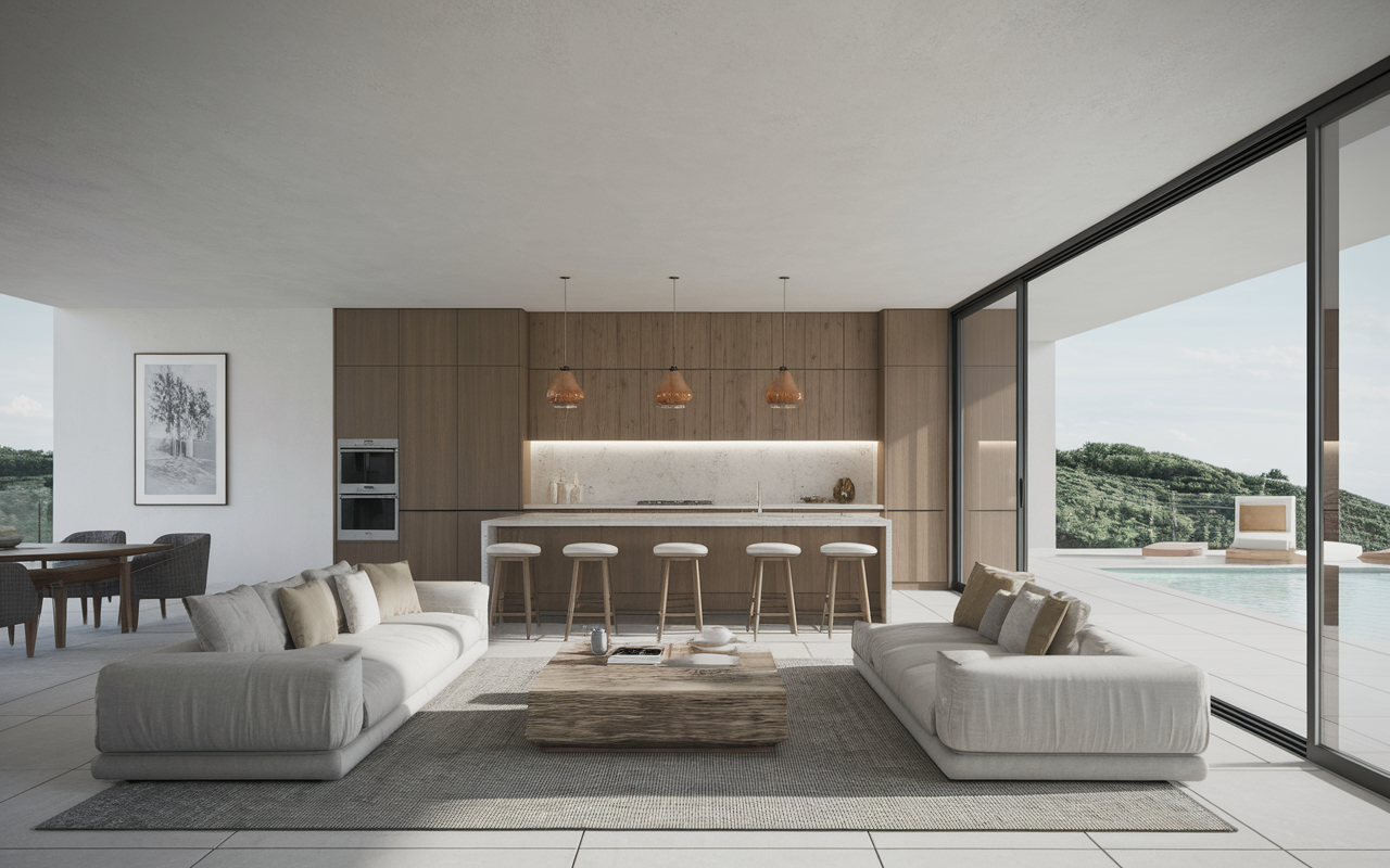 Plan intérieur Villa Alma da Comporta avec suites et piscine
