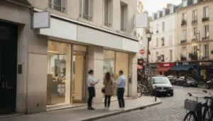 Façade agence immobilière Nantes, ambiance professionnelle