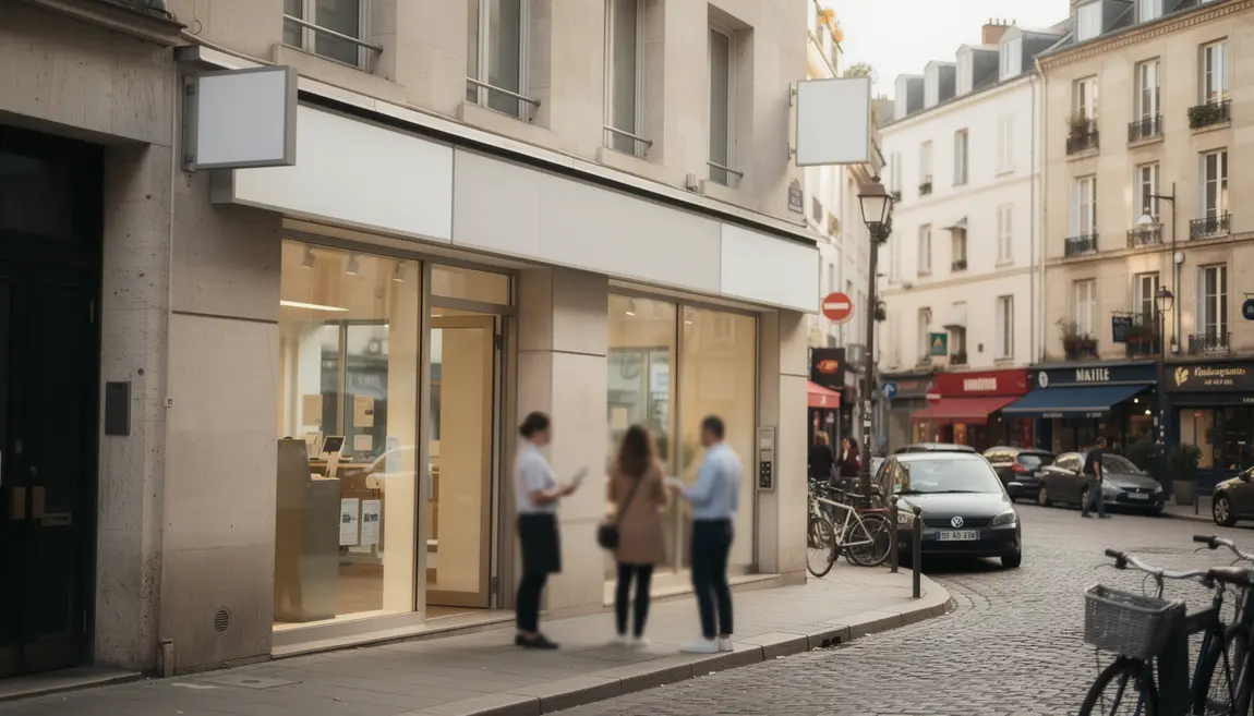 Façade agence immobilière Nantes, ambiance professionnelle