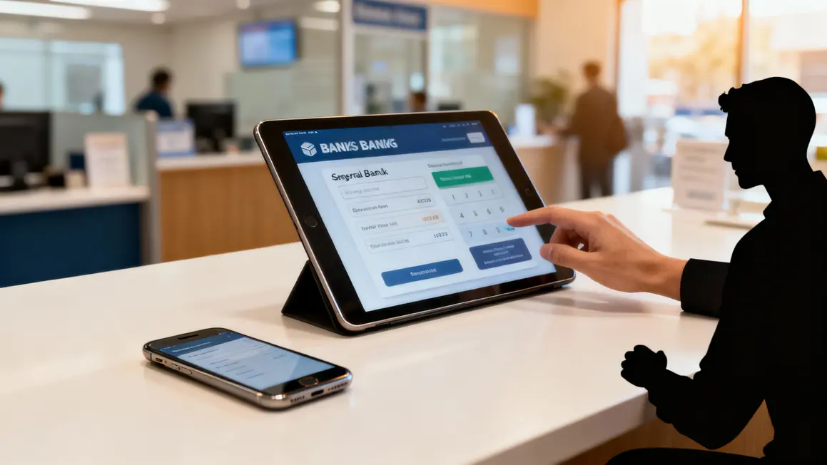 interface banque sur tablette et smartphone moderne