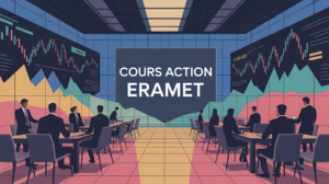 salle de marche avec graphiques, action eramet