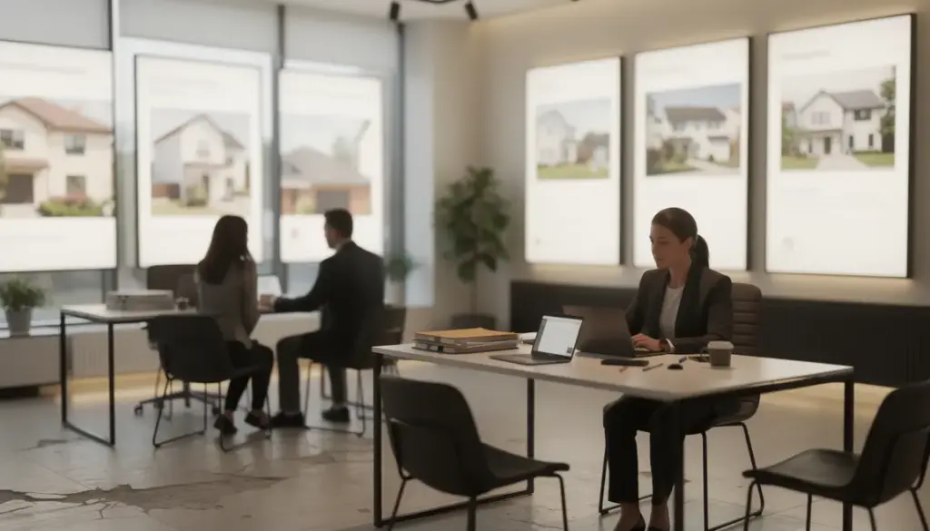 Agence immobilière Human Immobilier, clients et conseiller, ambiance professionnelle
