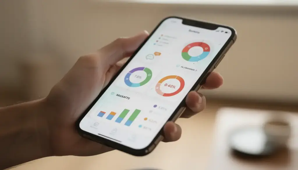Smartphone affichant une application Crédit Agricole mobile