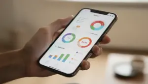 Smartphone affichant une application Crédit Agricole mobile