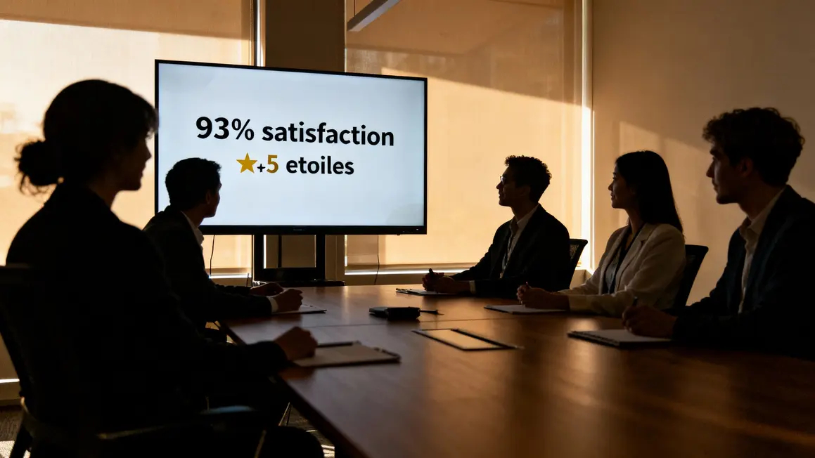 Salle réunion graphique avis clients AJP Immobilier