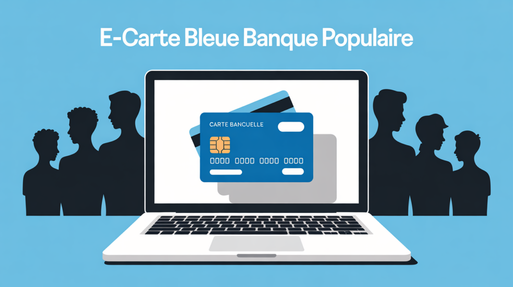 e carte bleue banque populaire visuel ordinateur