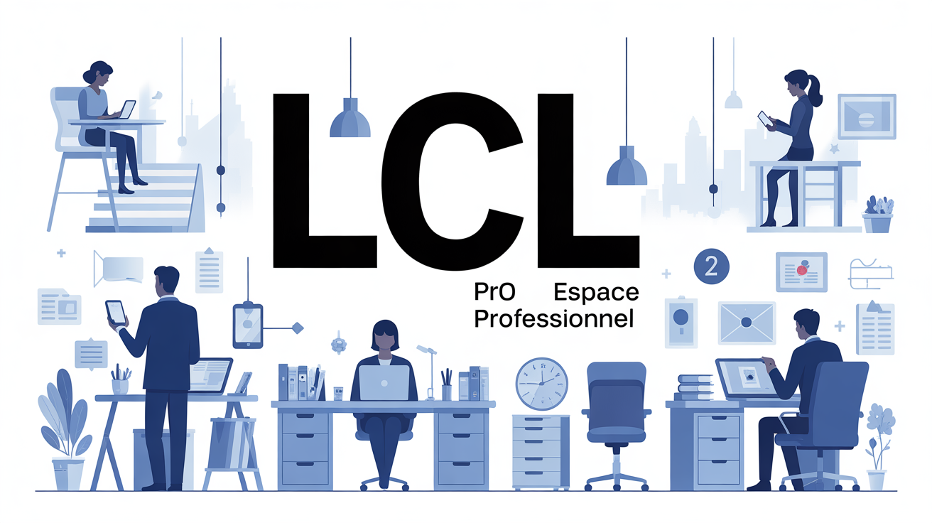 illustration bureau lcl pro espace professionnel