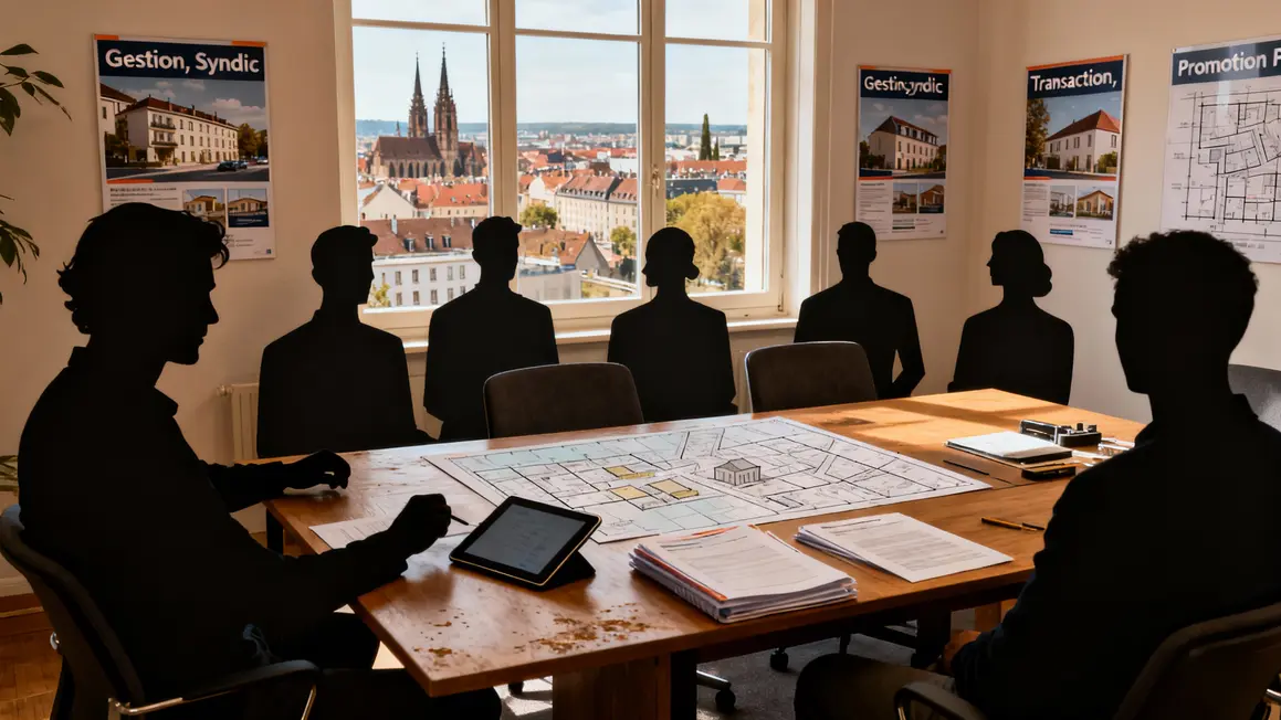 Réunion agence CG Immobilier Strasbourg, gestion syndic transaction promotion