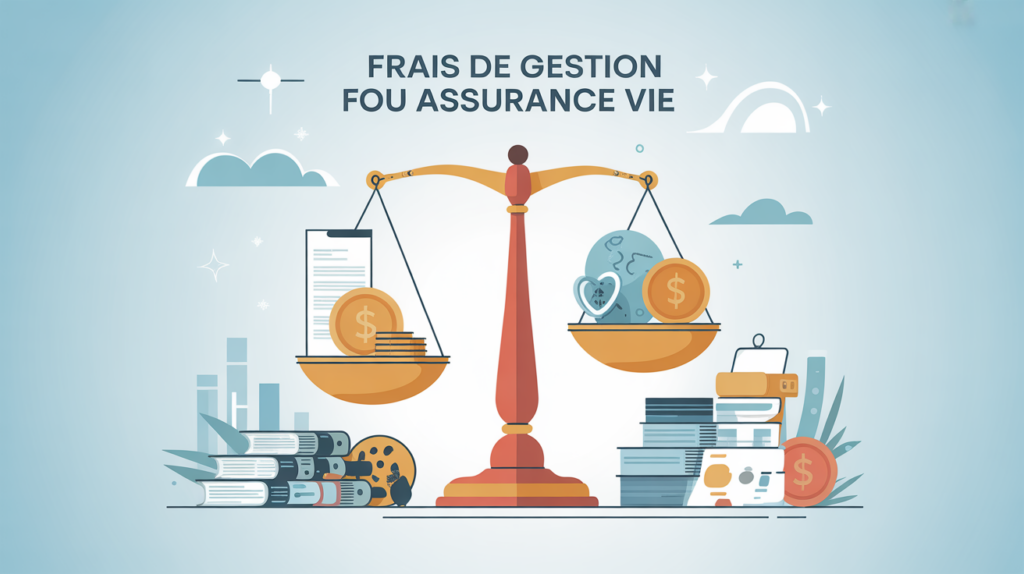 assurance vie frais de gestion illustration balance et pieces