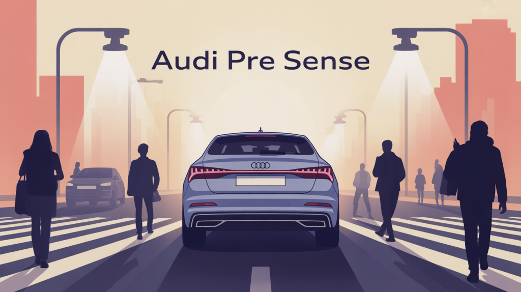 Illustration audi pre sense route urbaine passagers