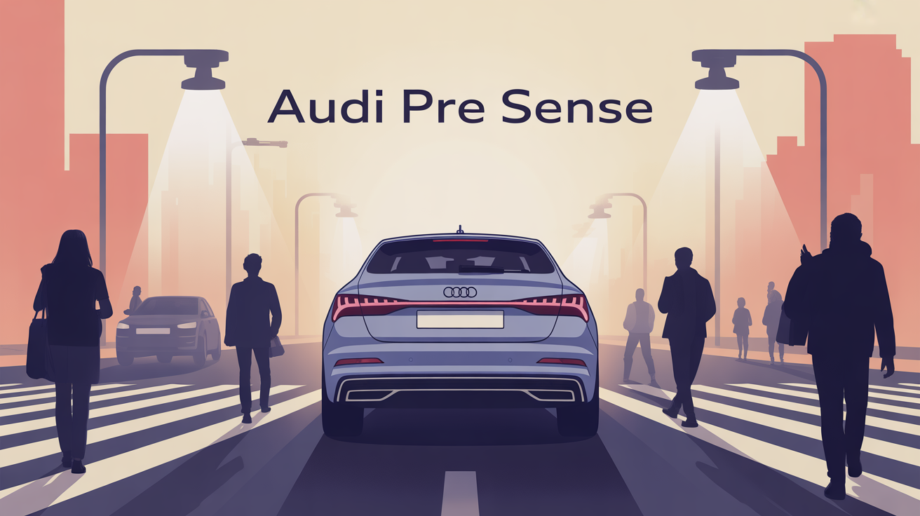 Illustration audi pre sense route urbaine passagers