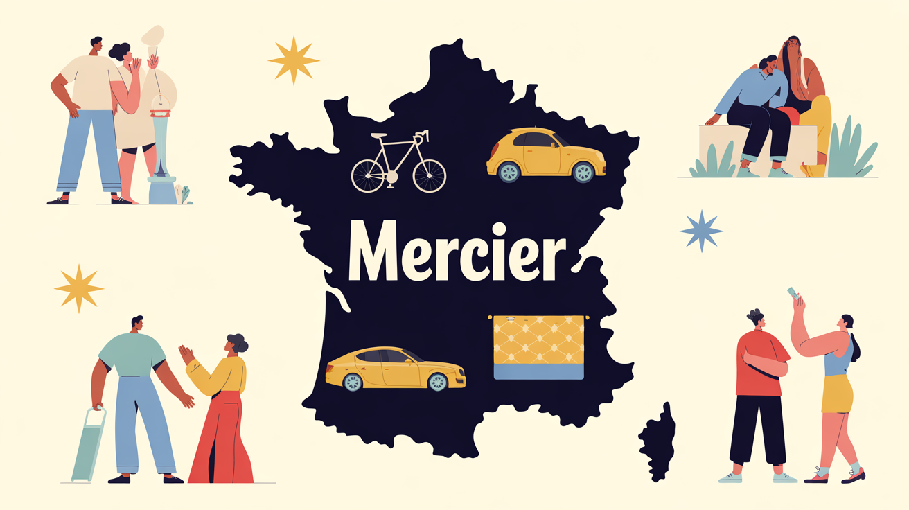 Illustration carte Mercier France plusieurs univers