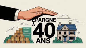 illustration combien avoir de côté à 40 ans main protégeant épargne