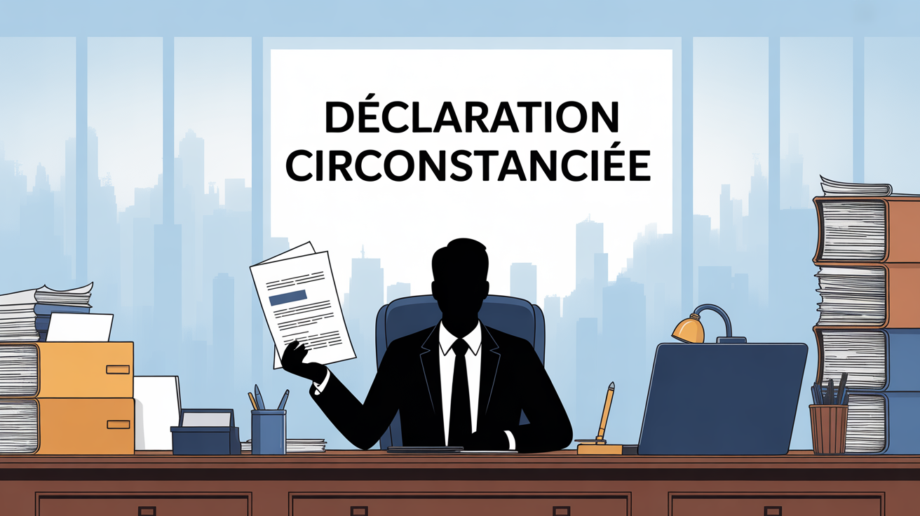 Silhouette dans bureau officiel declaration circonstanciée