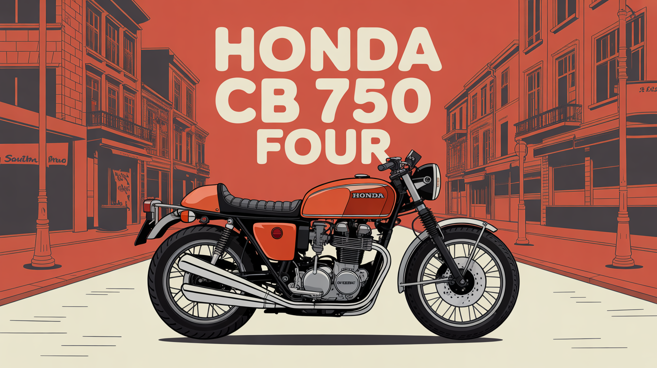 honda 750 4 moto ancienne vintage vue urbaine